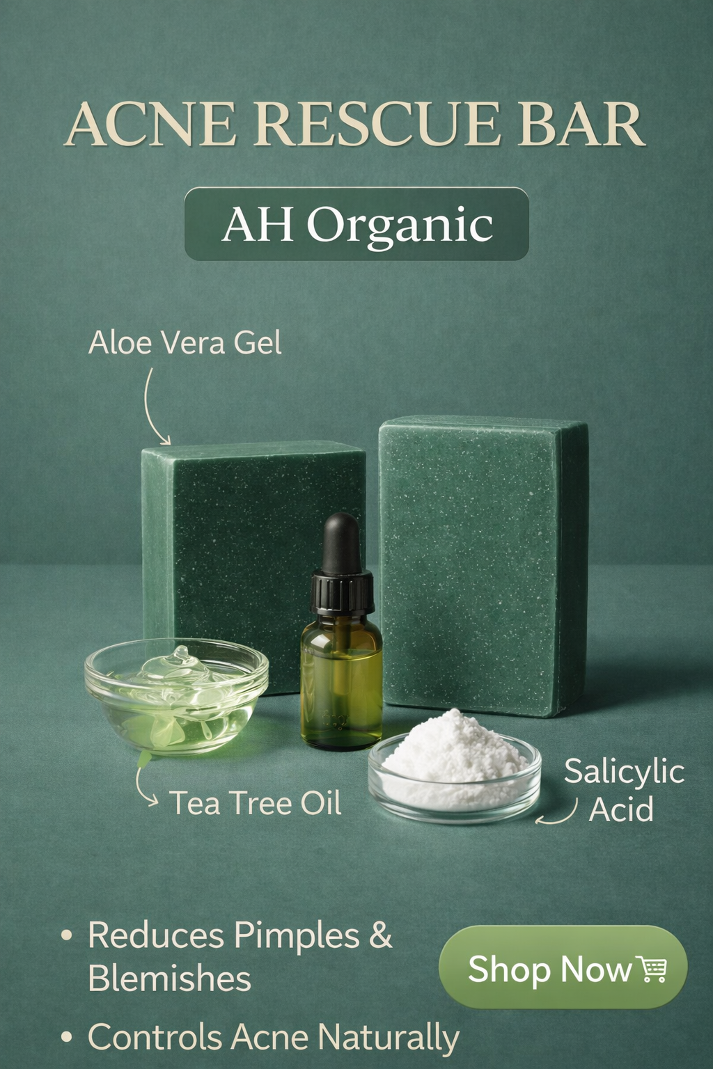 AHorganic Acne Clean Soap – Removes Pimple Marks, Scars & Redness